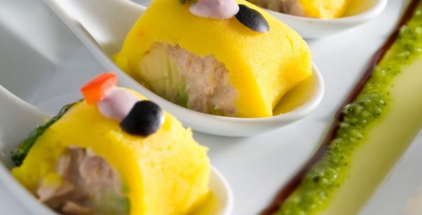 Mini causitas served on tasting spoons